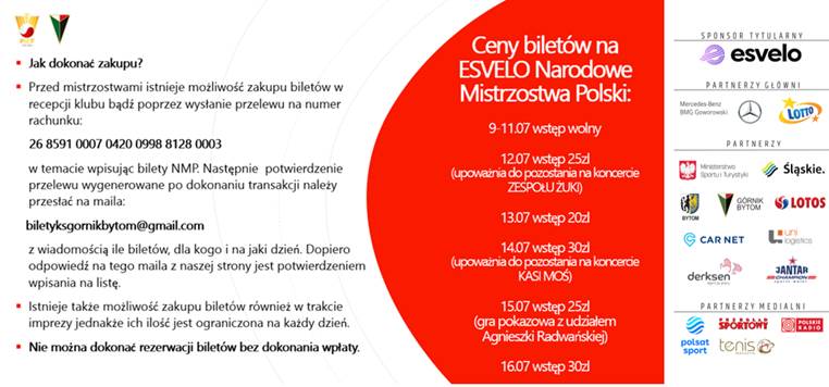 Bilety na Esvelo 96. Narodowe Mistrzostwa Polski